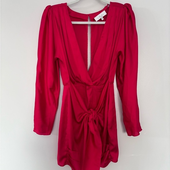 New! REVOLVE L'Academie the Dore Mini Dress‎ Long Sleeve Red Size M - Picture 4 of 11